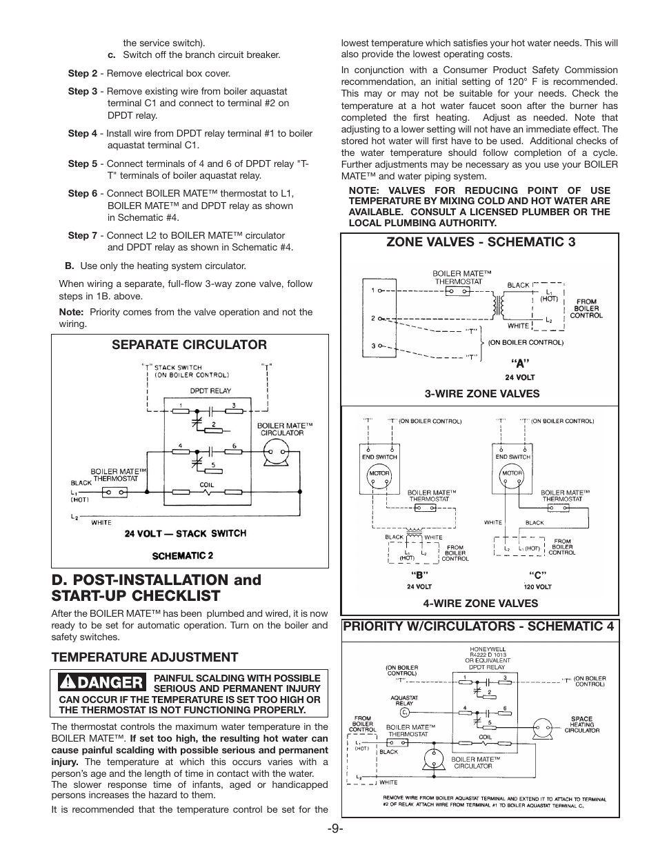 D. post-installation and start-up checklist | Amtrol TD-7ZDW User Manual | Page 9 / 16