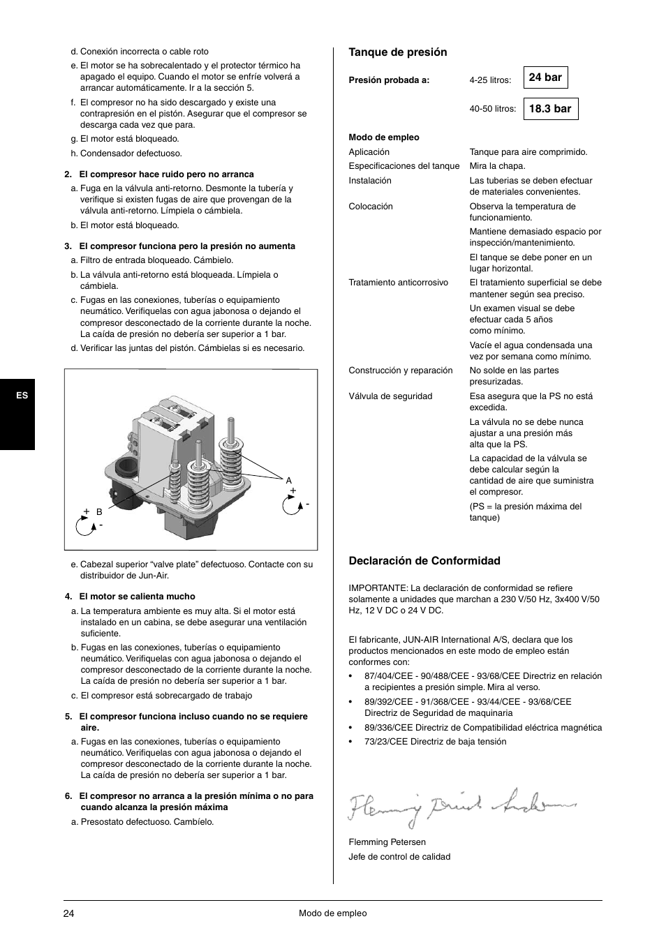 Tanque de presión, Declaración de conformidad | JUN-AIR OF1202 series [no cabinet] User Manual | Page 24 / 60