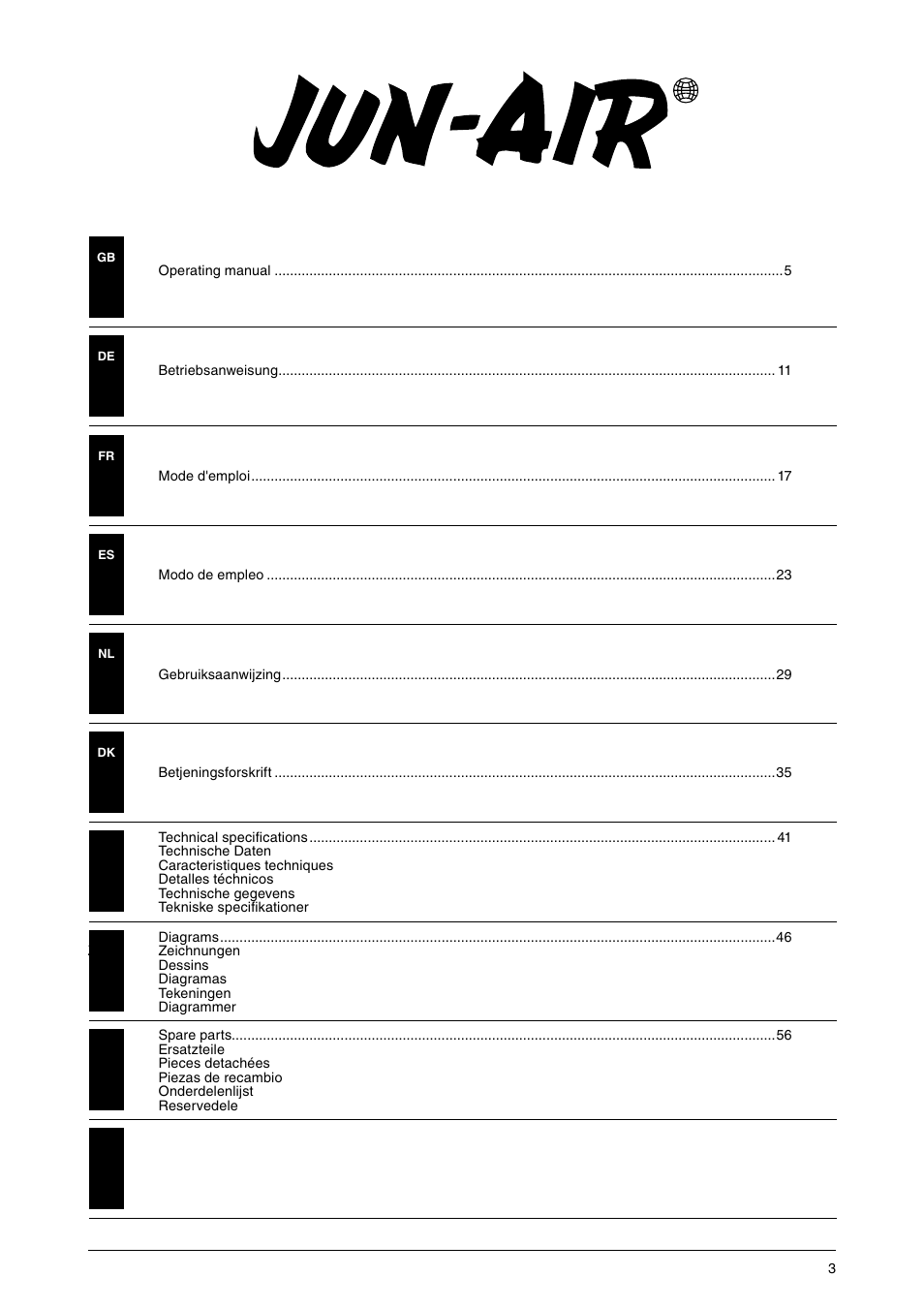 JUN-AIR OF1202 series [no cabinet] User Manual | Page 3 / 60