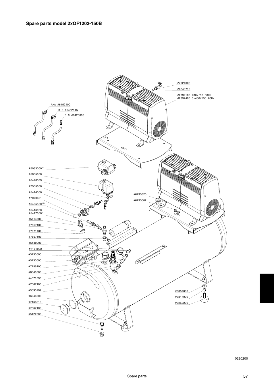 Spare parts | JUN-AIR OF1202 series [no cabinet] User Manual | Page 57 / 60
