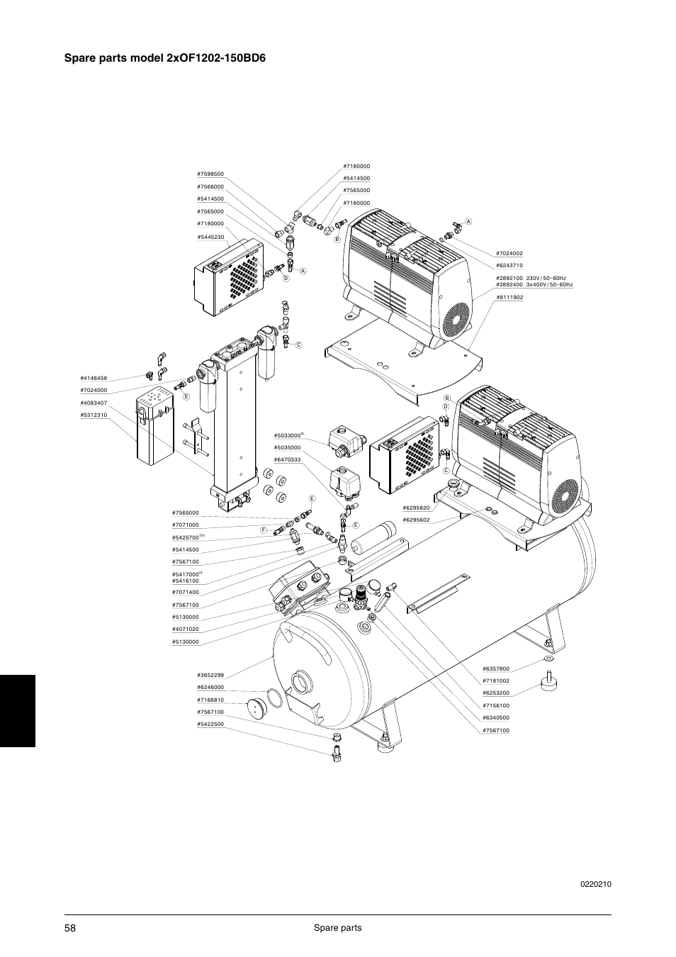 Spare parts | JUN-AIR OF1202 series [no cabinet] User Manual | Page 58 / 60