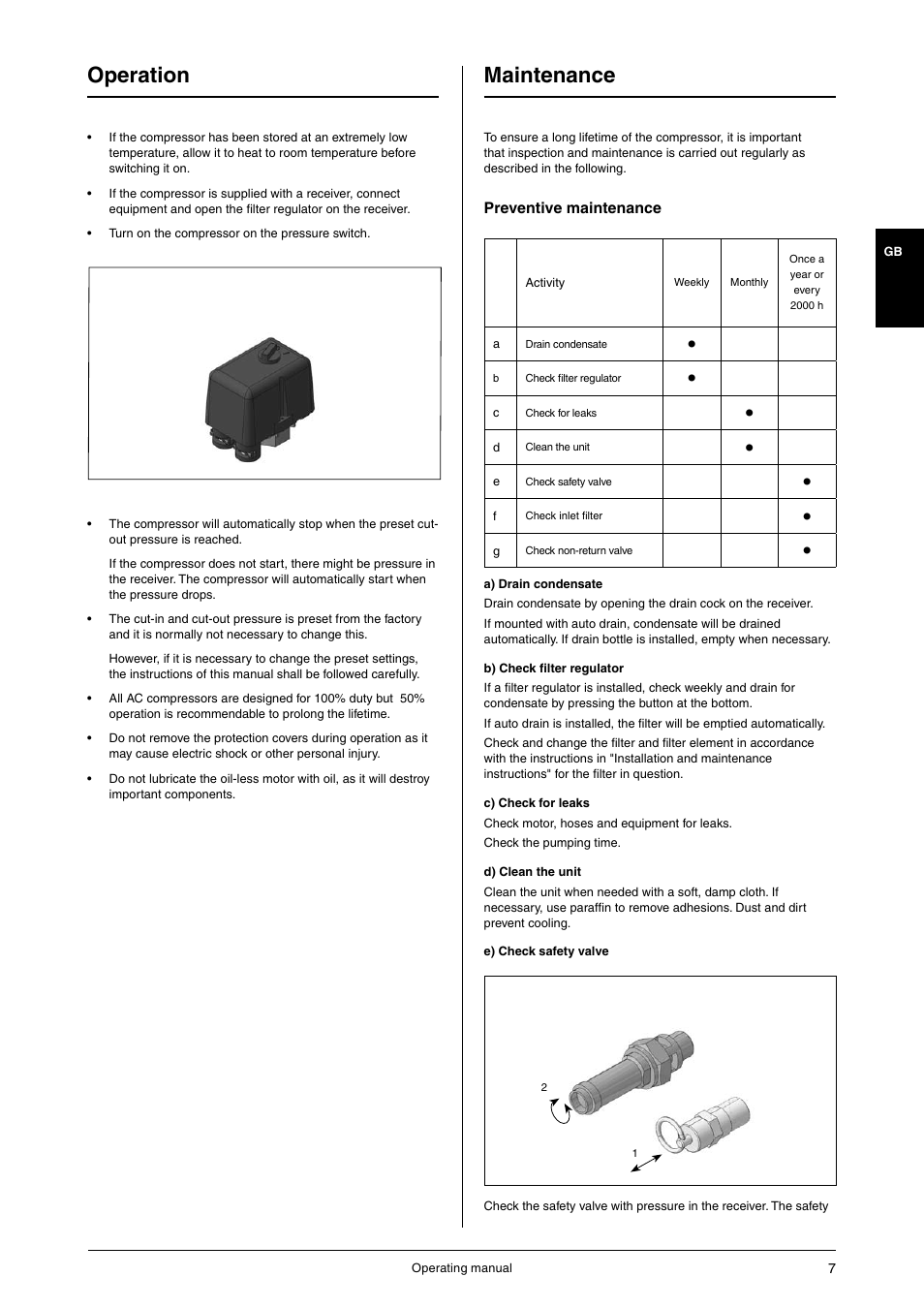 Operation, Maintenance | JUN-AIR OF1202 series [no cabinet] User Manual | Page 7 / 60