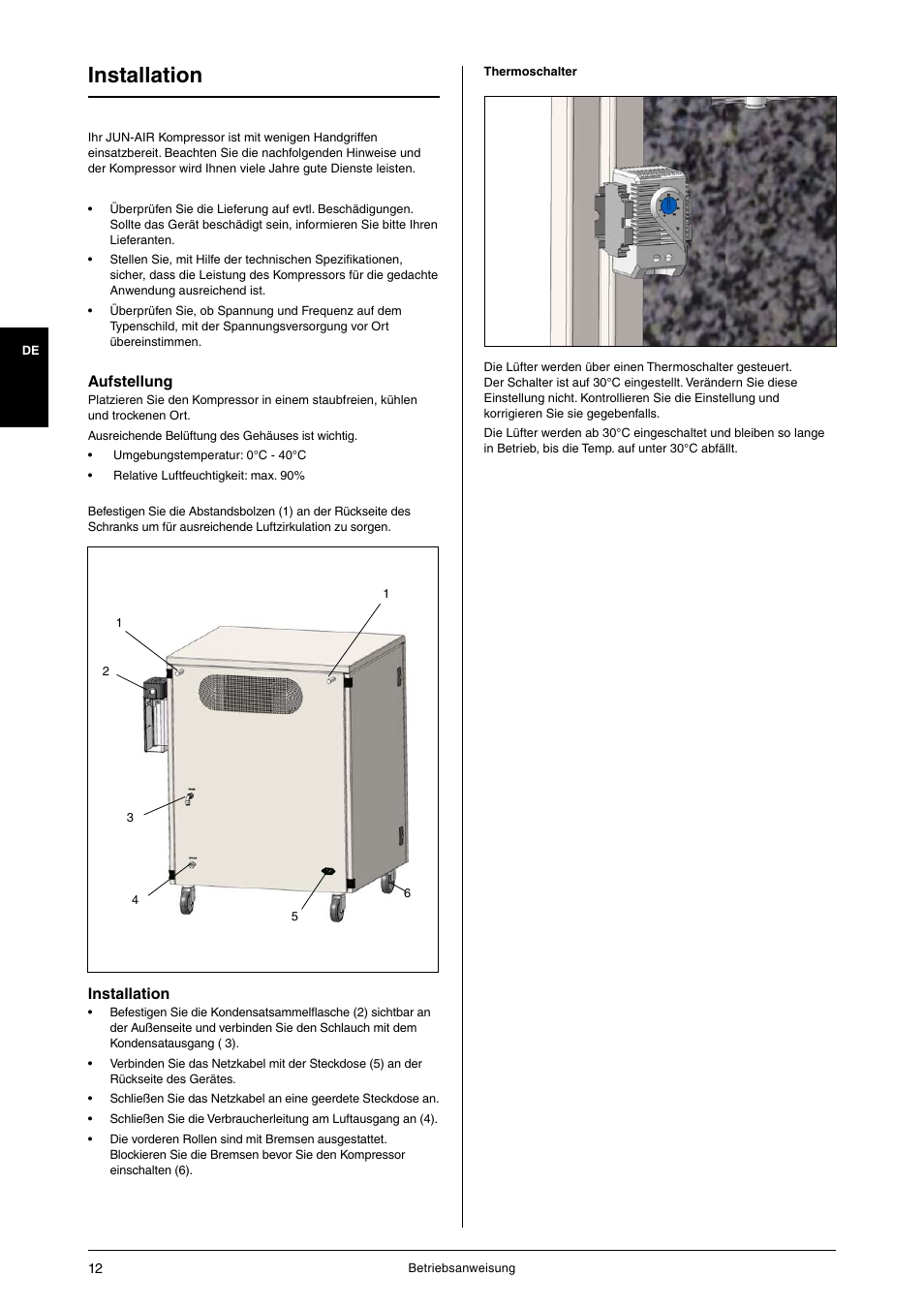 Installation | JUN-AIR OF1202 series [cabinet] User Manual | Page 12 / 44