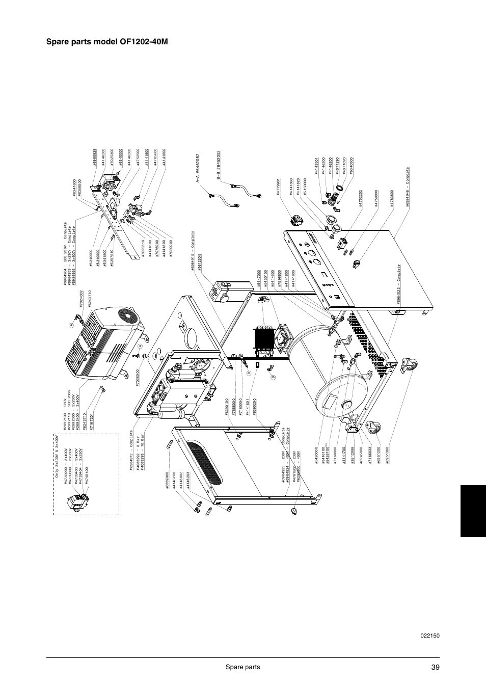 Spare parts | JUN-AIR OF1202 series [cabinet] User Manual | Page 39 / 44