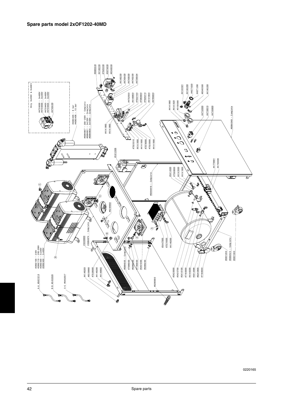 Spare parts | JUN-AIR OF1202 series [cabinet] User Manual | Page 42 / 44