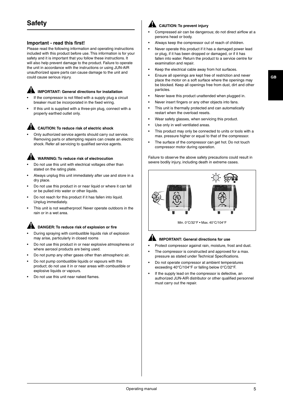 Safety, Important - read this first | JUN-AIR OF1202 series [cabinet] User Manual | Page 5 / 44