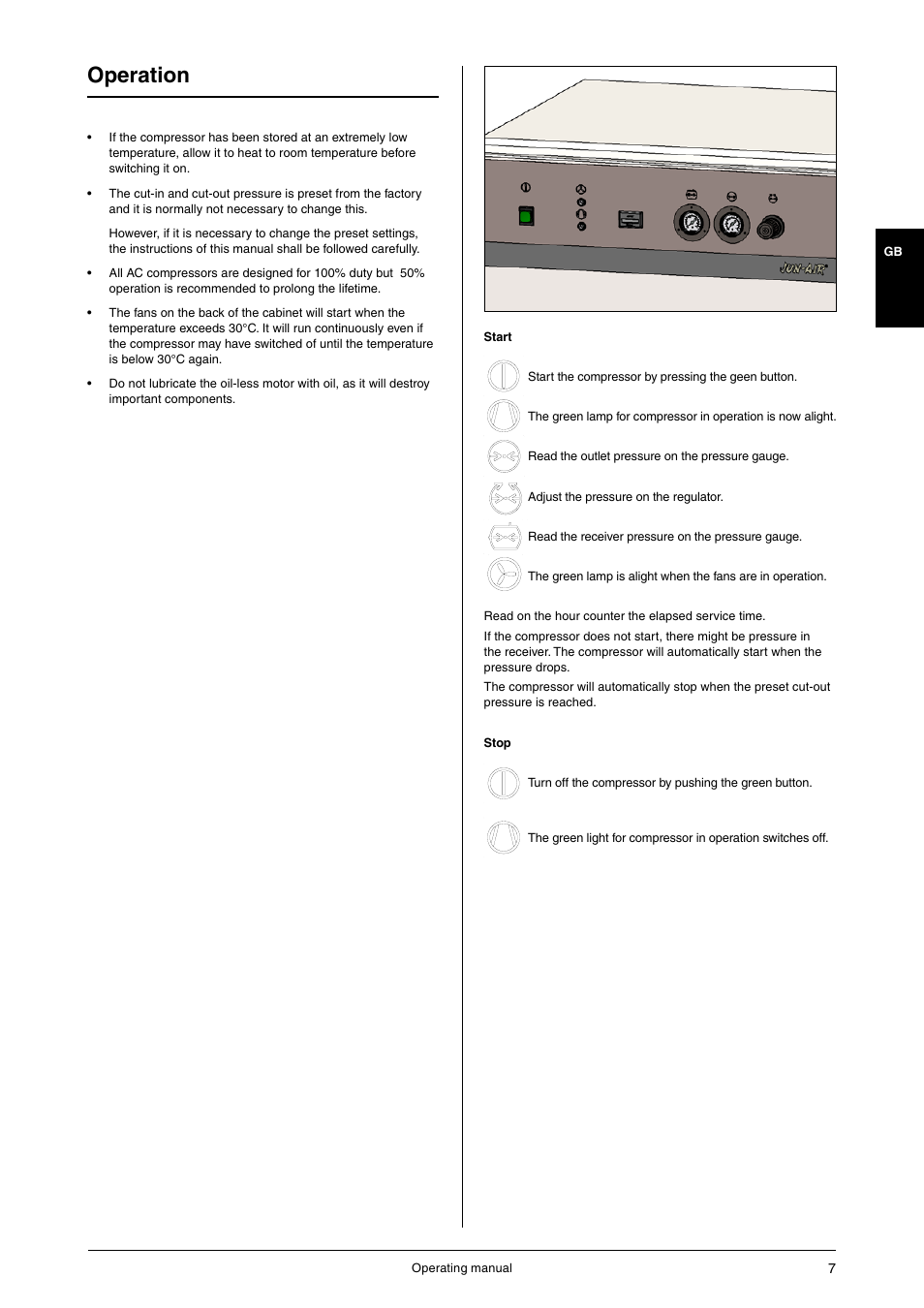 Operation | JUN-AIR OF1202 series [cabinet] User Manual | Page 7 / 44