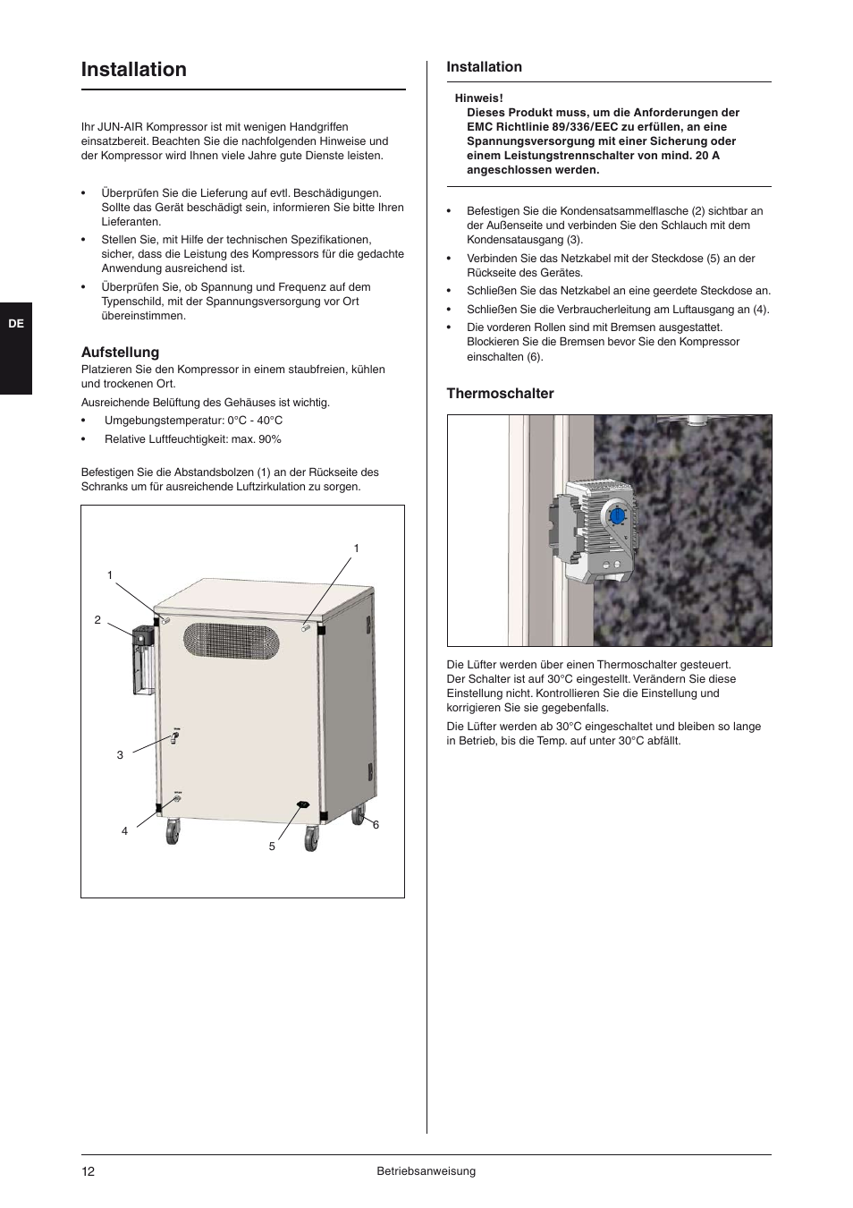 Installation | JUN-AIR OF300 series [cabinet] User Manual | Page 12 / 48
