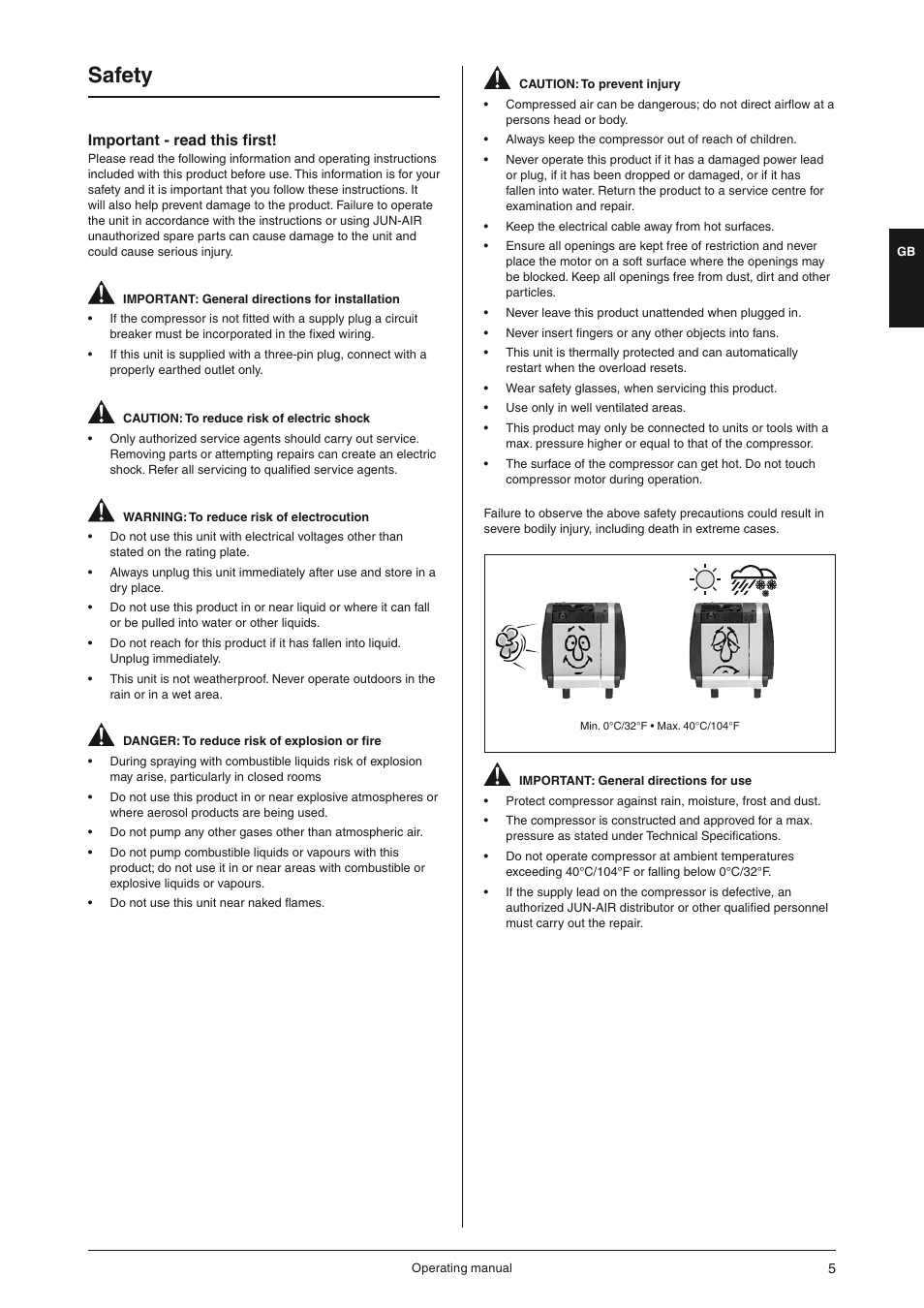 Safety, Important - read this first | JUN-AIR OF300 series [cabinet] User Manual | Page 5 / 48