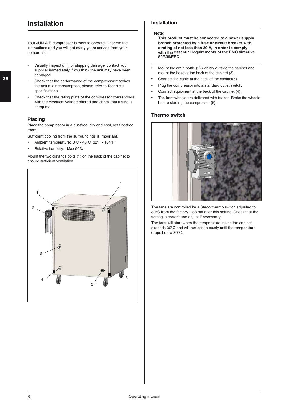 Installation | JUN-AIR OF300 series [cabinet] User Manual | Page 6 / 48