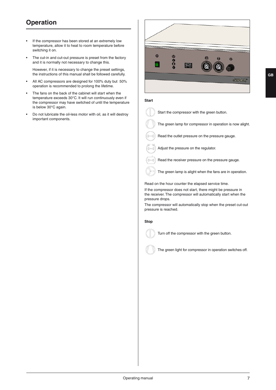 Operation | JUN-AIR OF300 series [cabinet] User Manual | Page 7 / 48