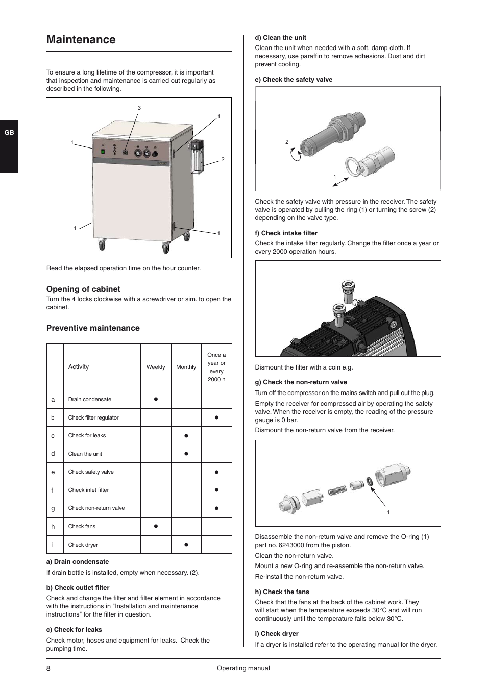 Maintenance | JUN-AIR OF300 series [cabinet] User Manual | Page 8 / 48