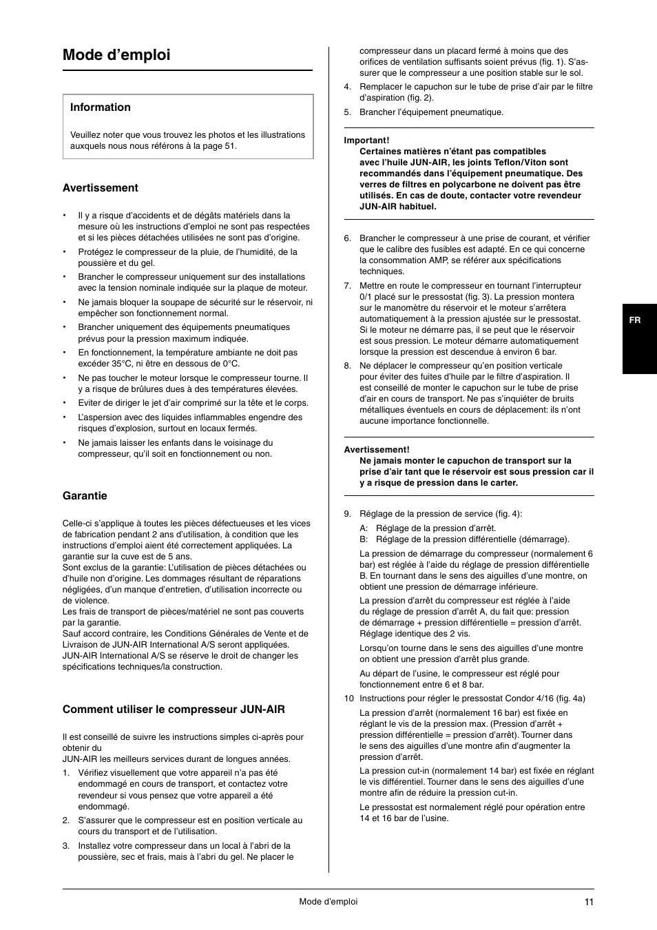 Mode d’emploi | JUN-AIR 3 series User Manual | Page 11 / 52