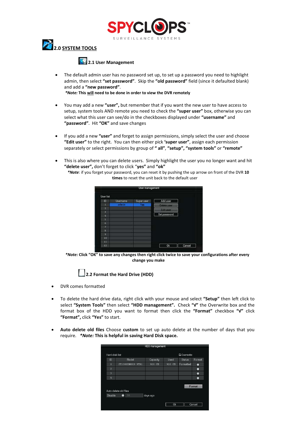 Spyclops SPY-DVR4960 User Manual User Manual | Page 5 / 18