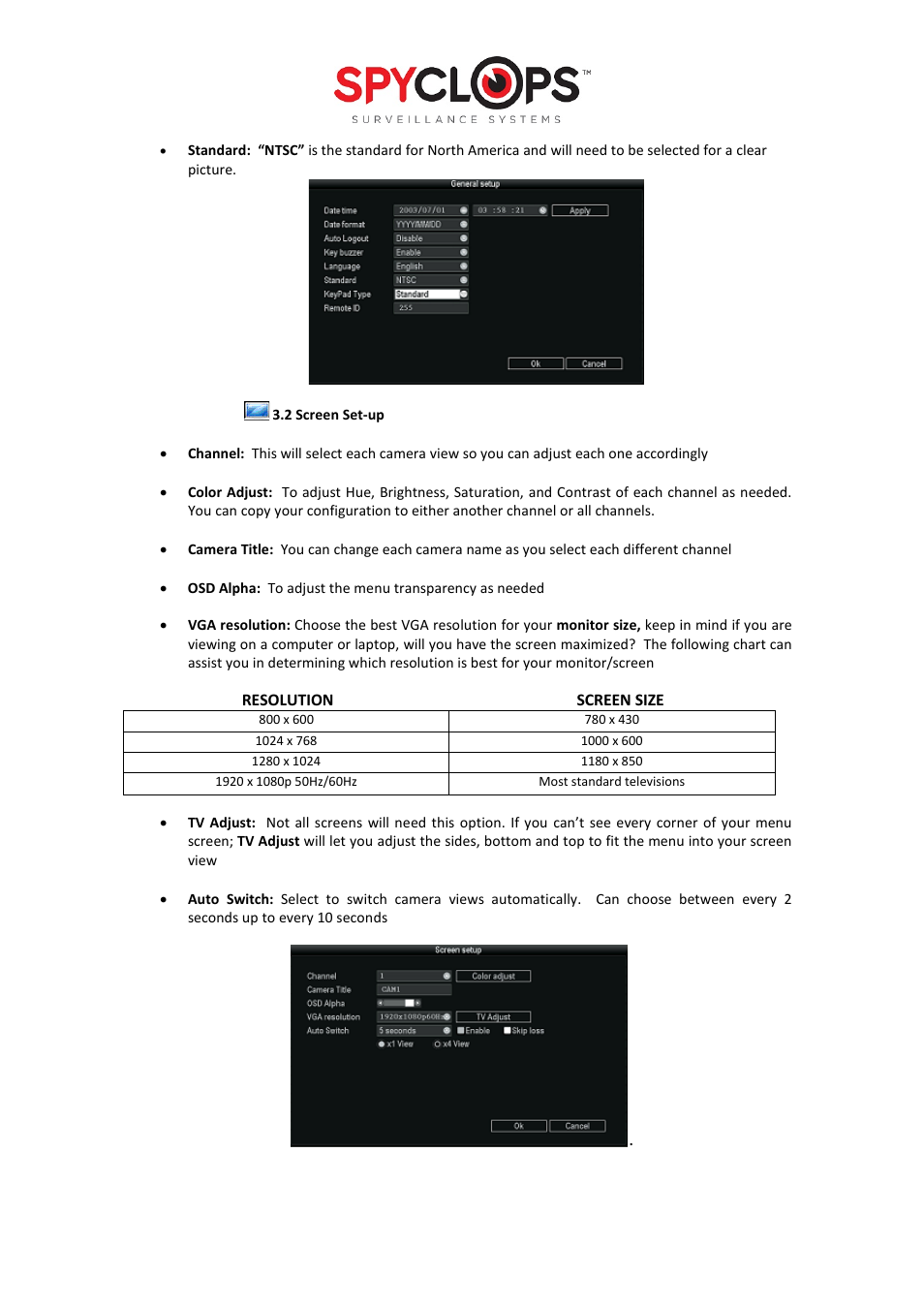 Spyclops SPY-DVR4960 User Manual User Manual | Page 7 / 18