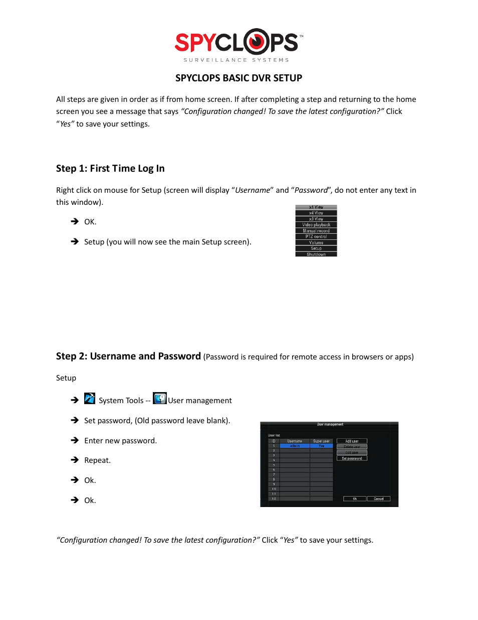 Spyclops SPY-DVR Kit (ALL KITS) Quick Start User Manual | Page 3 / 6
