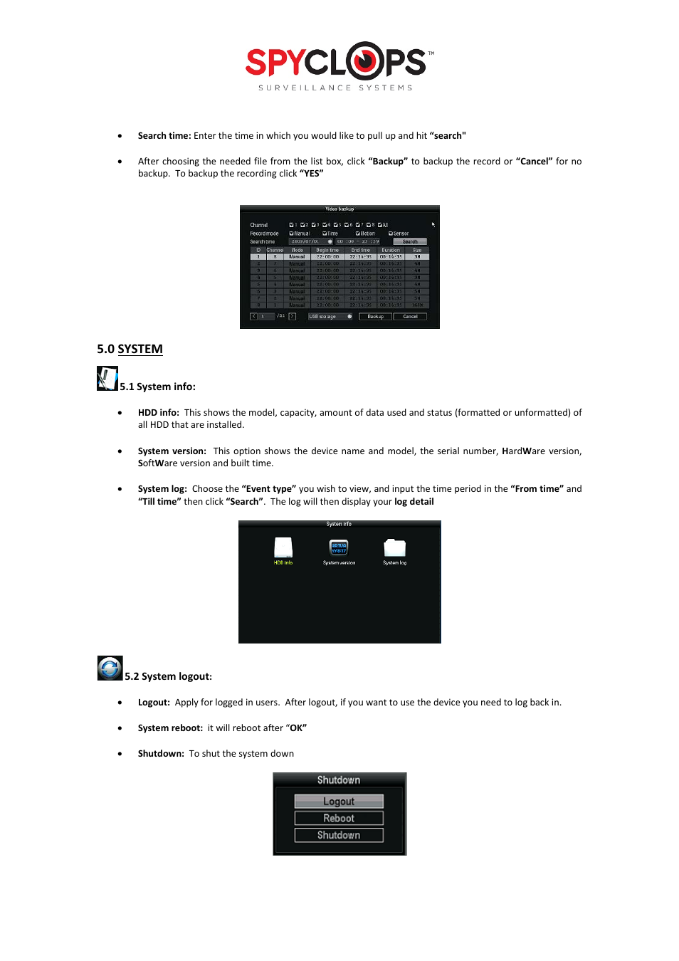 0 system | Spyclops SPY-DVR Kit (ALL KITS) User Manual User Manual | Page 14 / 16