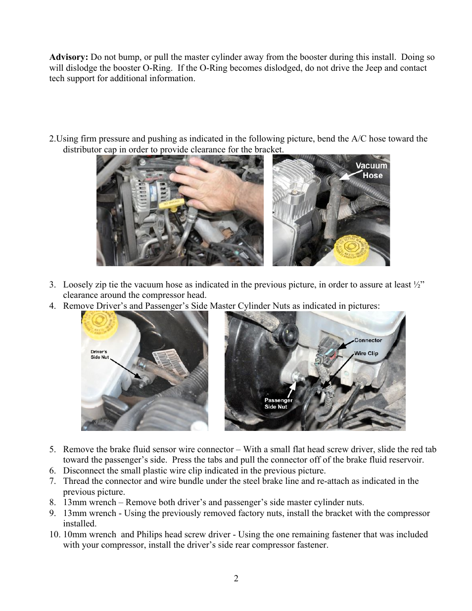 Synergy 4018 - Jeep JK Compressor Mount User Manual | Page 2 / 3