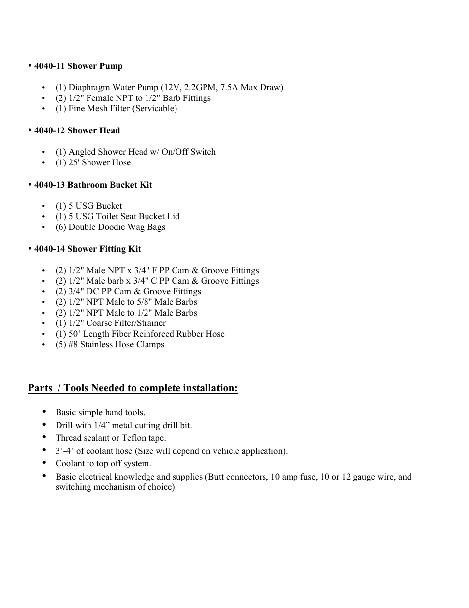 Synergy 4040 - Synergy Sit Shower Shave Kit User Manual | Page 2 / 21