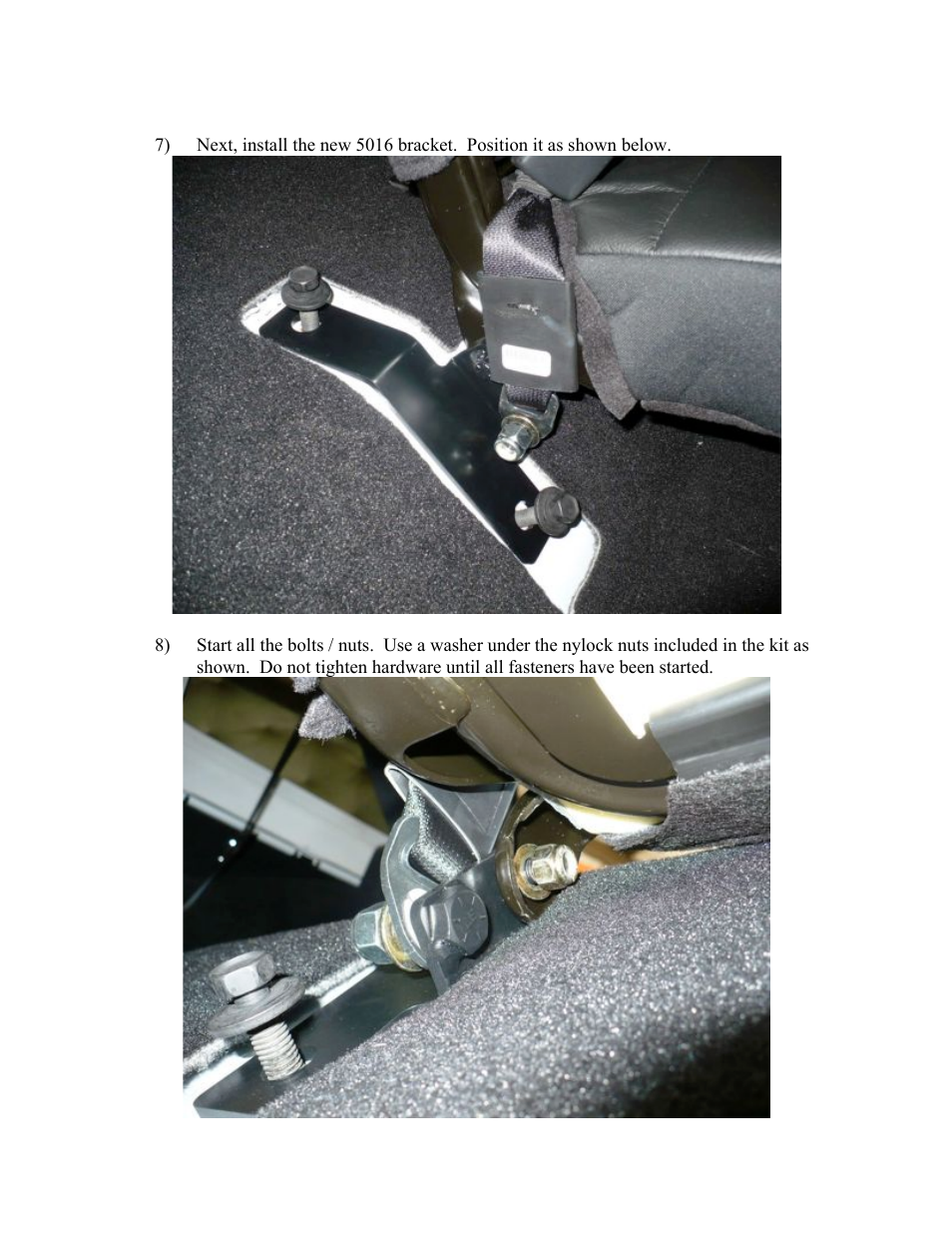 Synergy 5016 - Jeep JK Unlimited Three Seat Bracket User Manual | Page 6 / 7