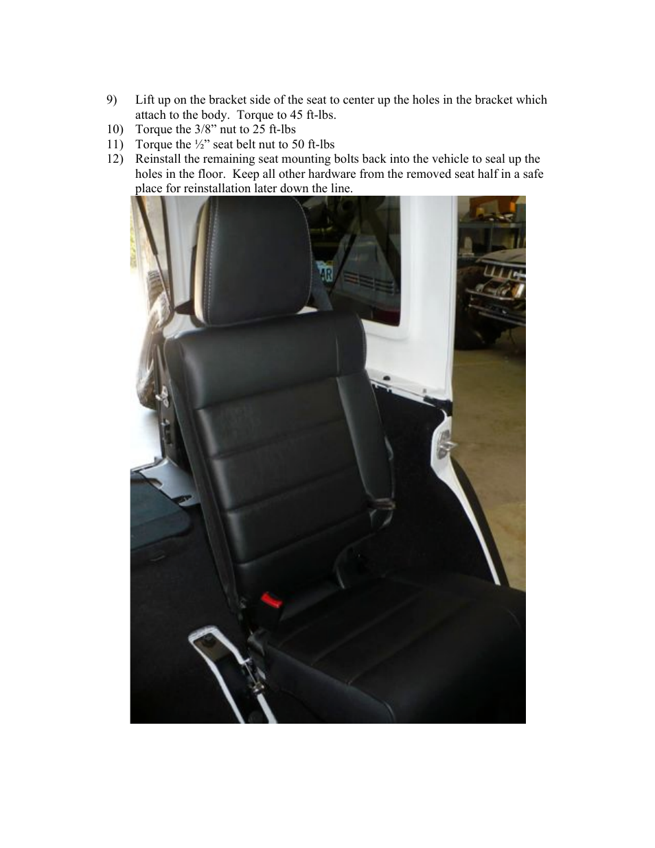 Synergy 5016 - Jeep JK Unlimited Three Seat Bracket User Manual | Page 7 / 7