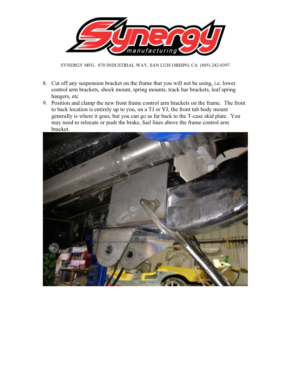 Synergy 5051 - Front 3 Link Kit for Jeep TJ User Manual | Page 2 / 16