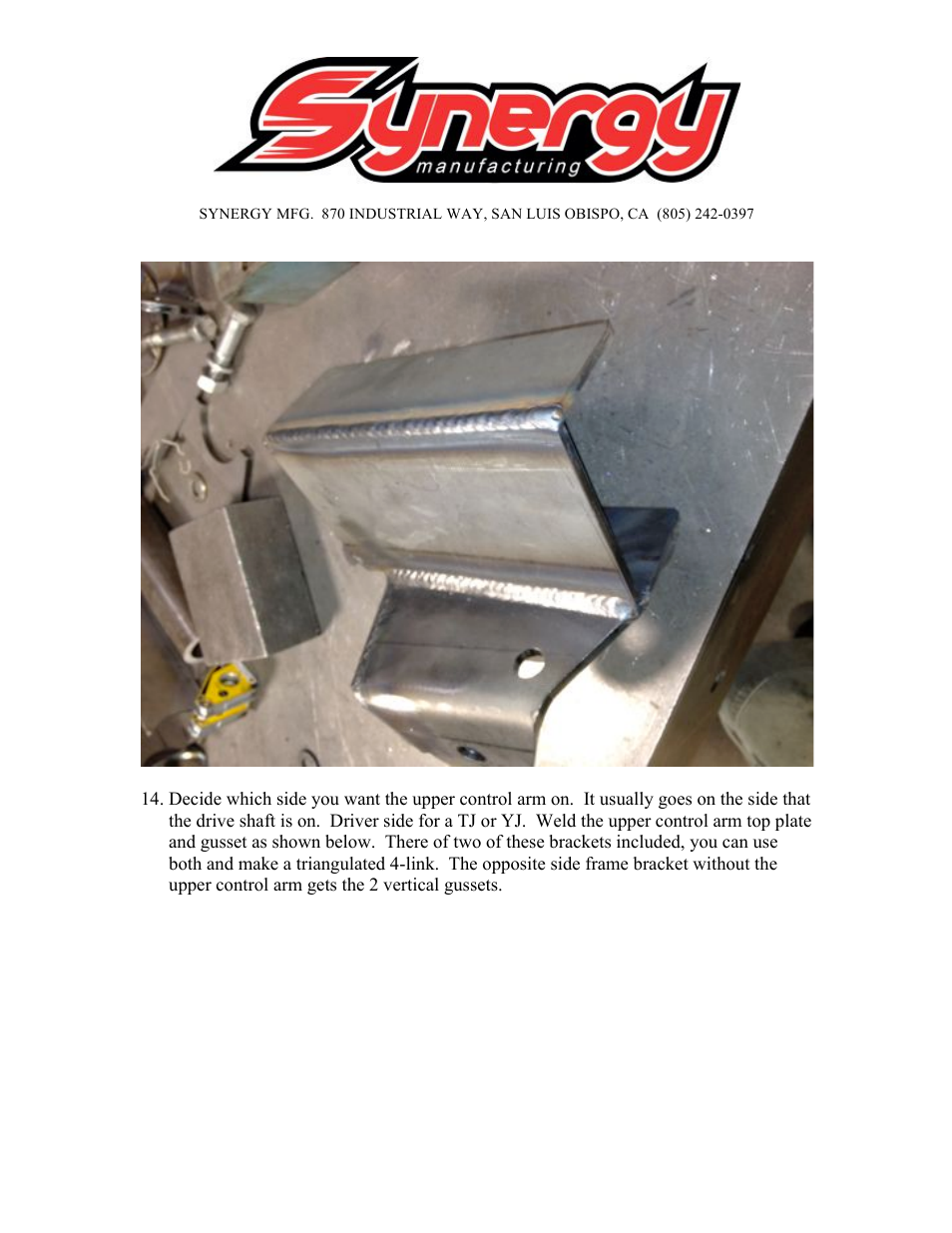 Synergy 5051 - Front 3 Link Kit for Jeep TJ User Manual | Page 6 / 16