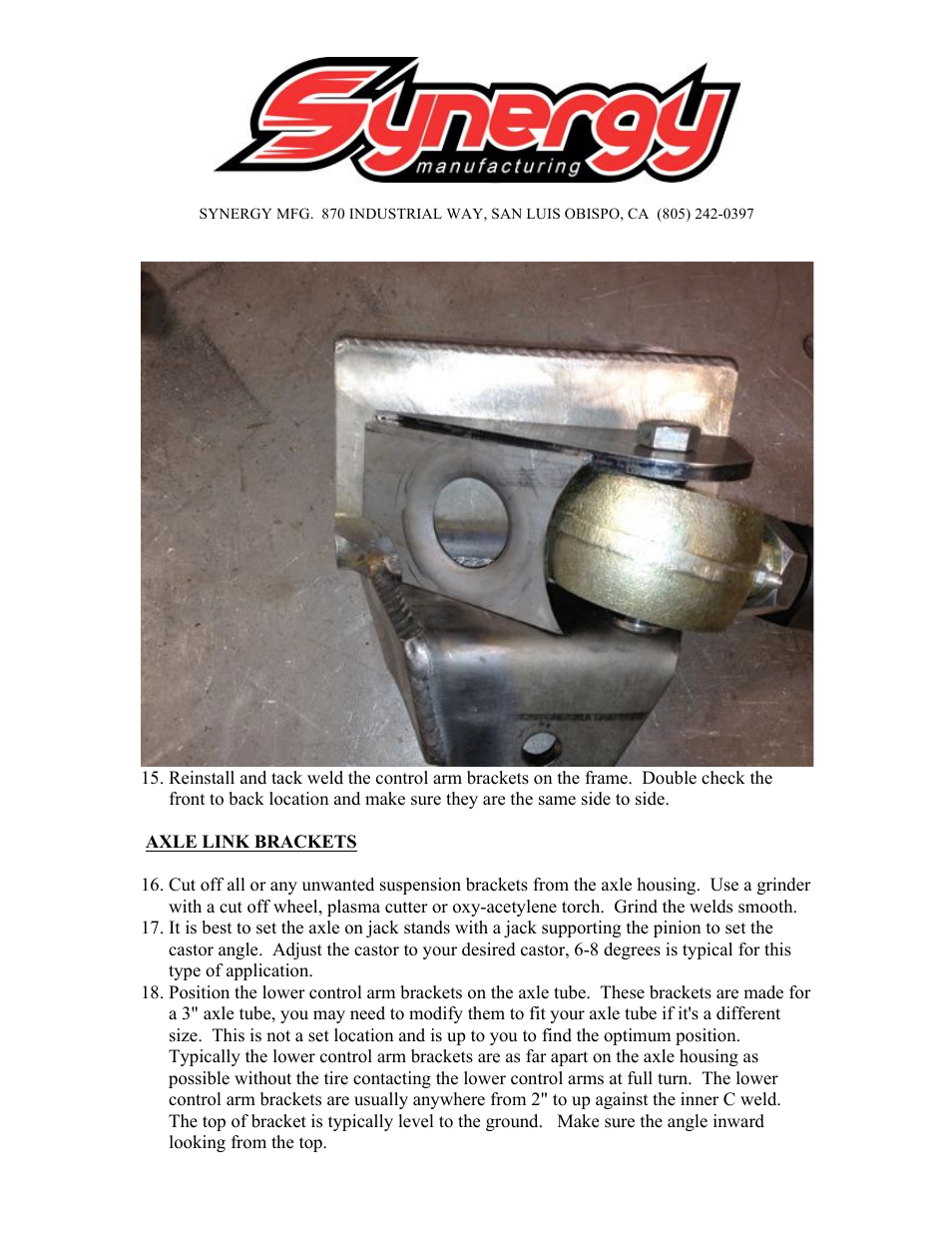 Synergy 5051 - Front 3 Link Kit for Jeep TJ User Manual | Page 7 / 16