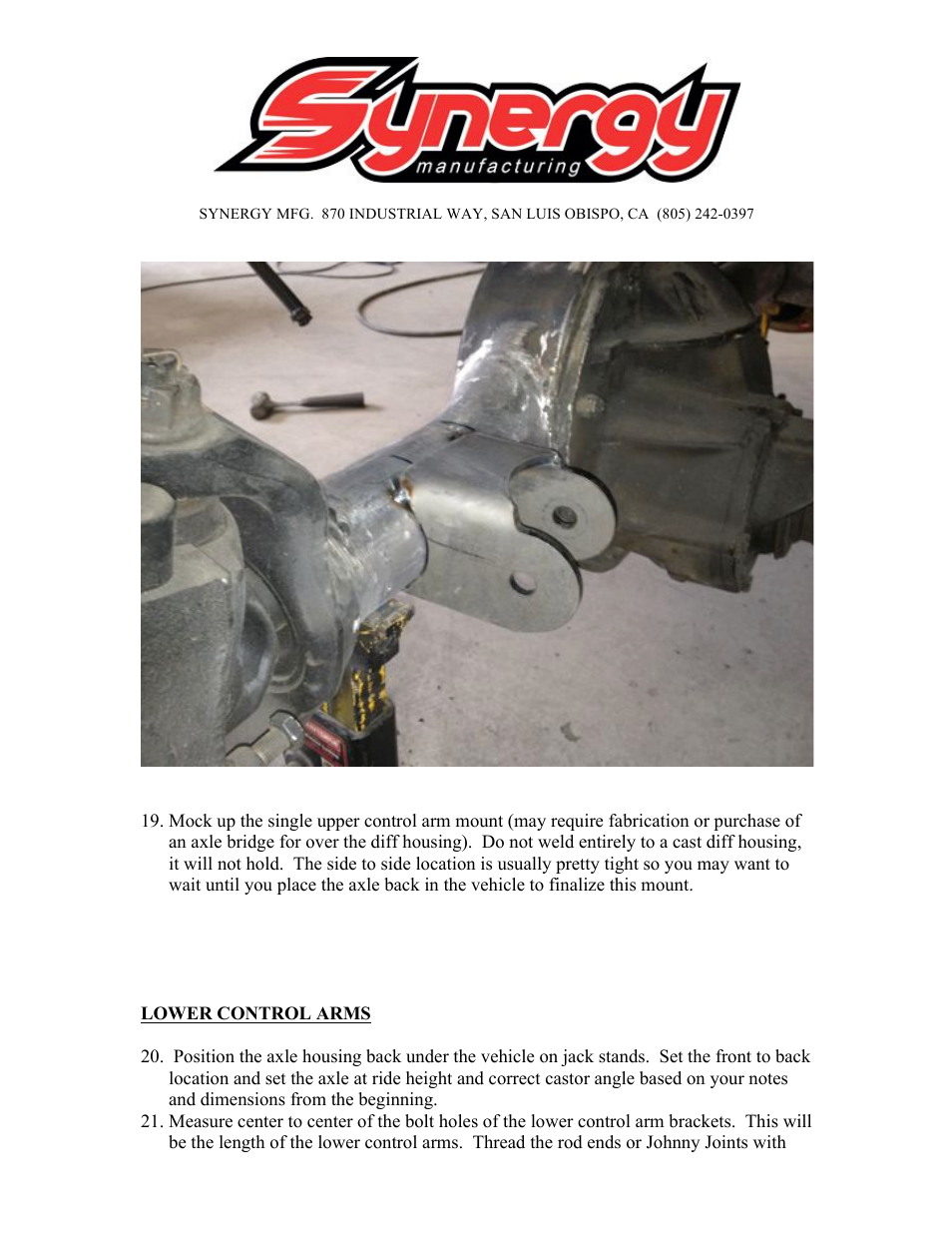 Synergy 5051 - Front 3 Link Kit for Jeep TJ User Manual | Page 8 / 16