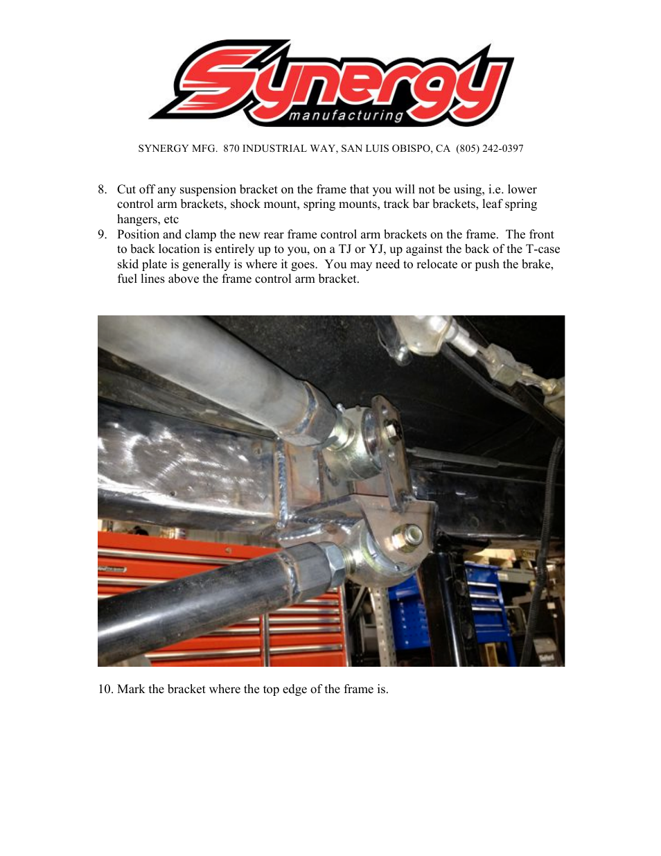 Synergy 5052 - Rear 4 Link Kit (Bronco, Jeep CJ, TJ, YJ, Universal) User Manual | Page 2 / 10