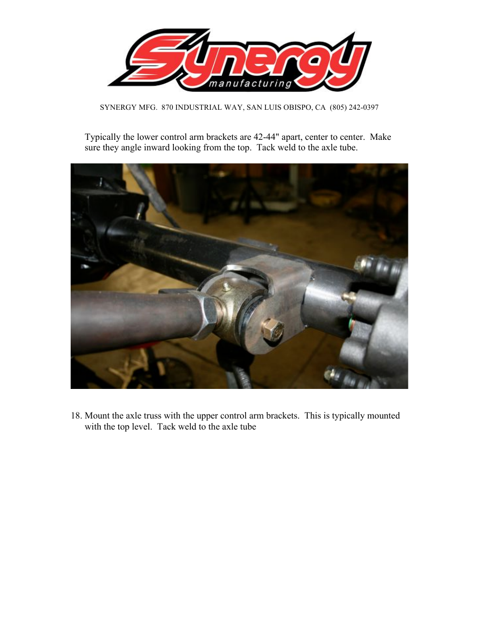 Synergy 5052 - Rear 4 Link Kit (Bronco, Jeep CJ, TJ, YJ, Universal) User Manual | Page 6 / 10