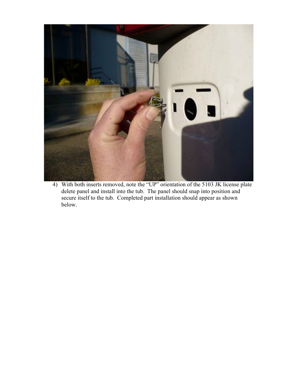 Synergy 5103 - Jeep JK License Plate Delete Panel User Manual | Page 2 / 3