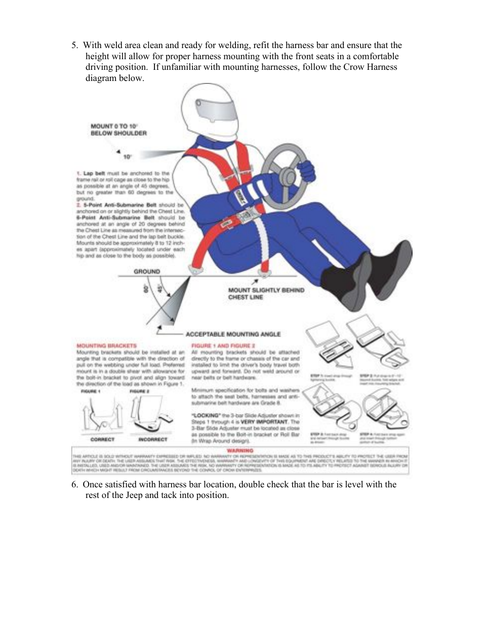 Synergy 5222-04 - Jeep JK 2 Door Weld-In Harness Bar User Manual | Page 4 / 6