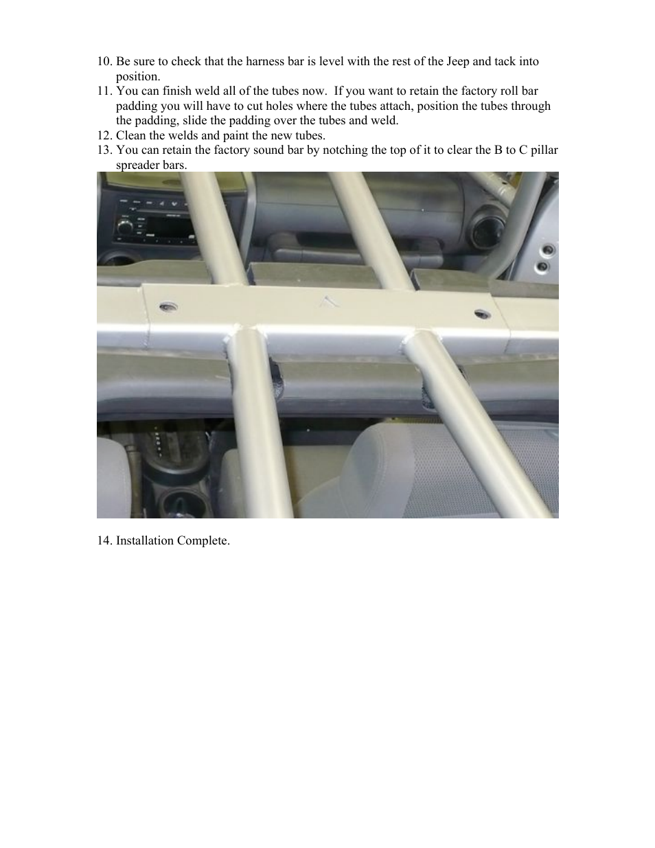 Synergy 5222-A - Jeep JK 2 Door Rear Cage Kit User Manual | Page 10 / 10