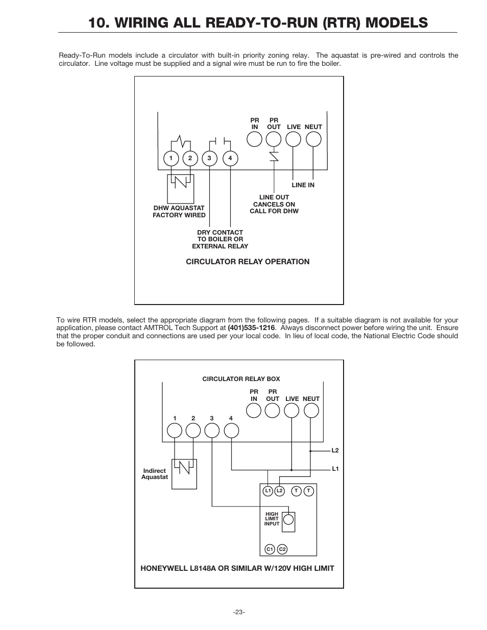 Wiring all ready-to-run (rtr) models | Amtrol BoilerMate Top Down User Manual | Page 23 / 32