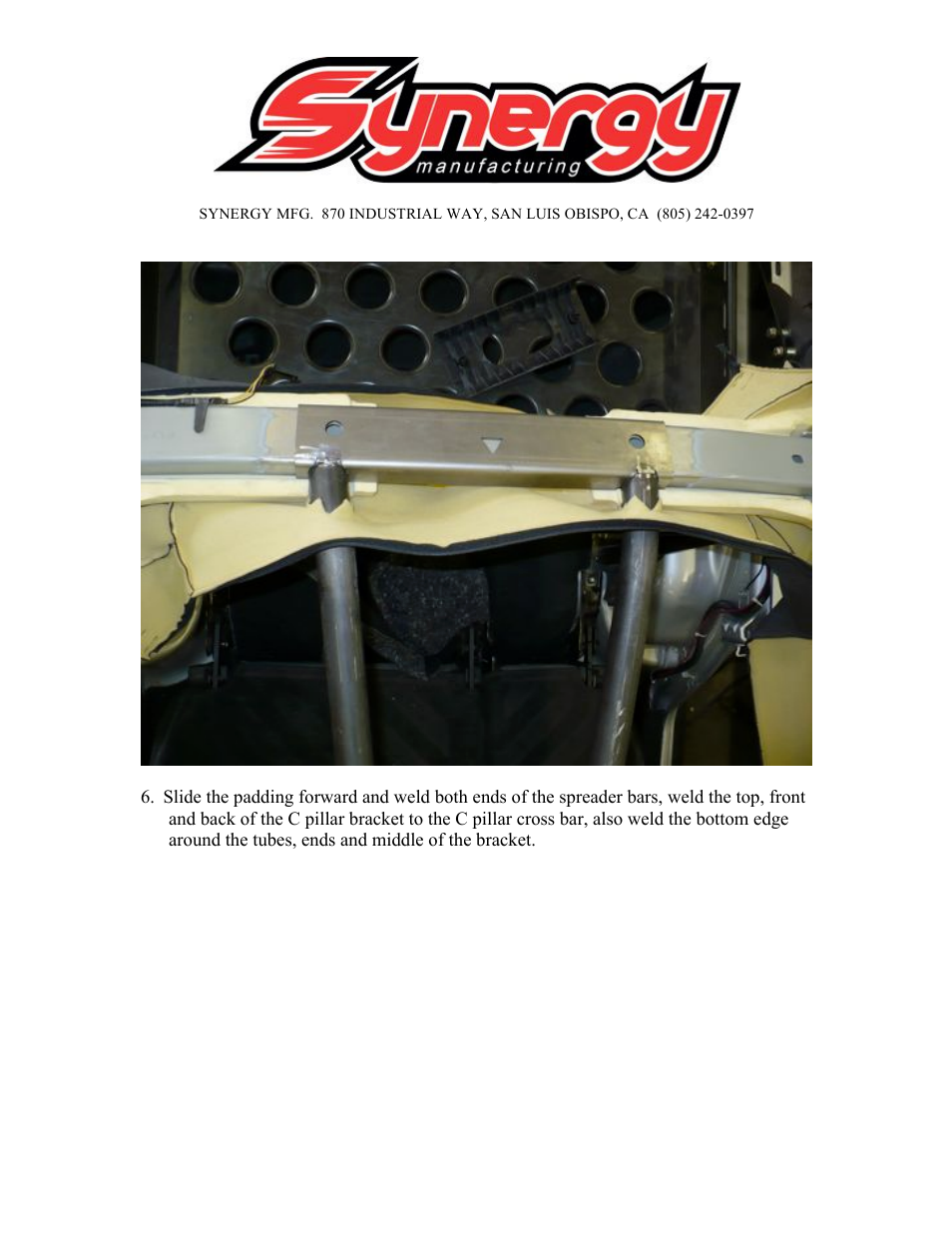 Synergy 5224-A - Jeep JK 4 Door Rear Cage Kit User Manual | Page 2 / 11