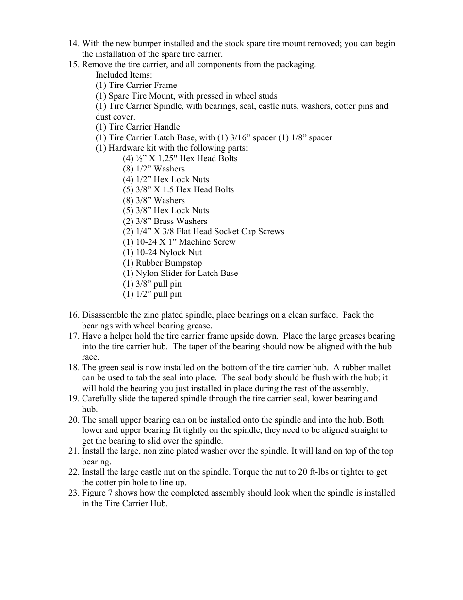 Synergy 5310 - Jeep JK Rear Bumper User Manual | Page 6 / 10
