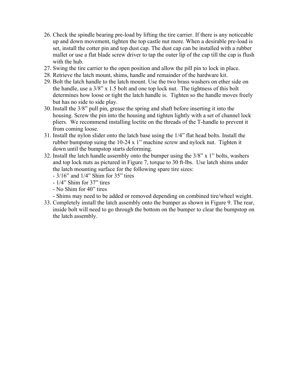 Synergy 5310 - Jeep JK Rear Bumper User Manual | Page 8 / 10