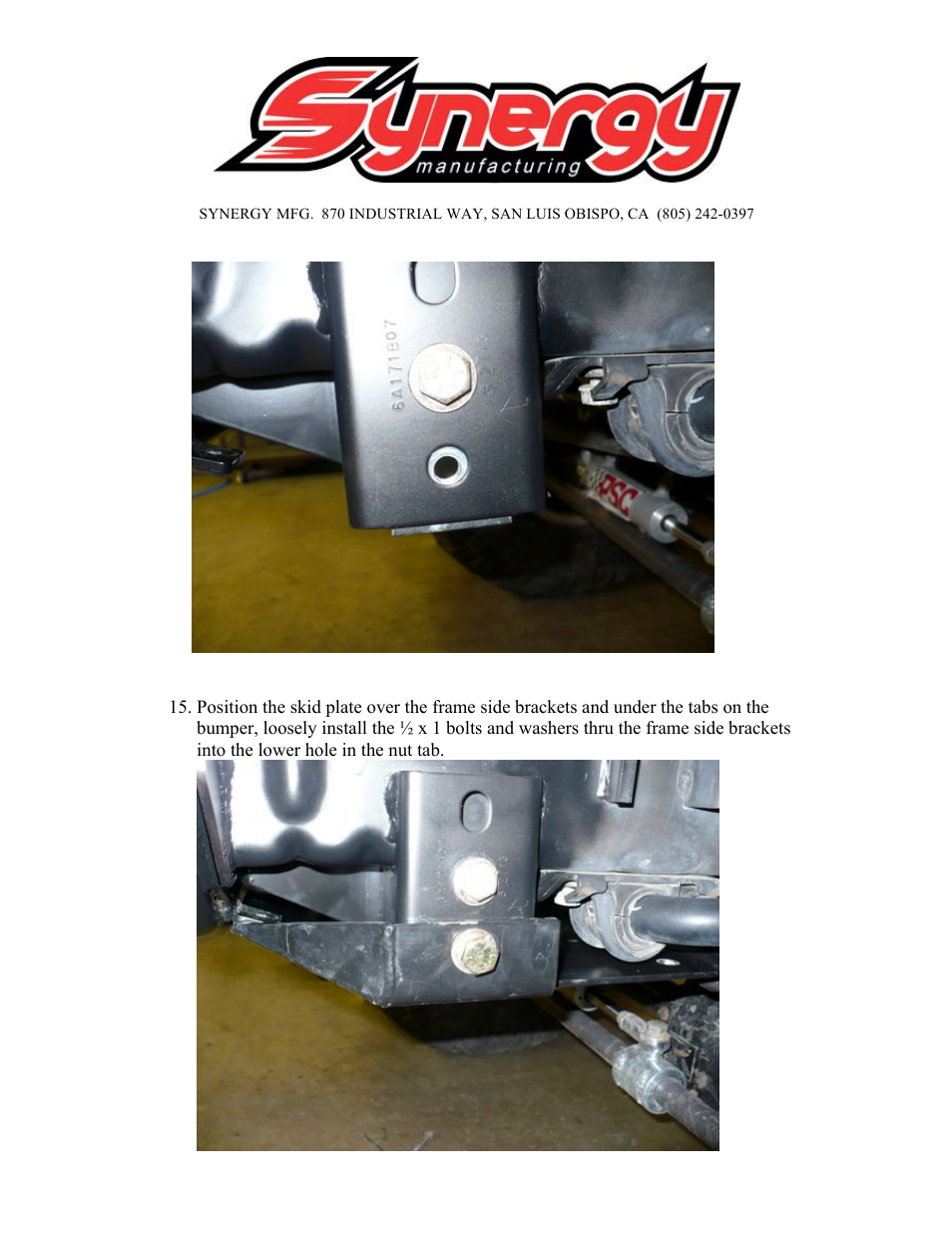 Synergy 5410 - Jeep JK Front Bumper User Manual | Page 11 / 12