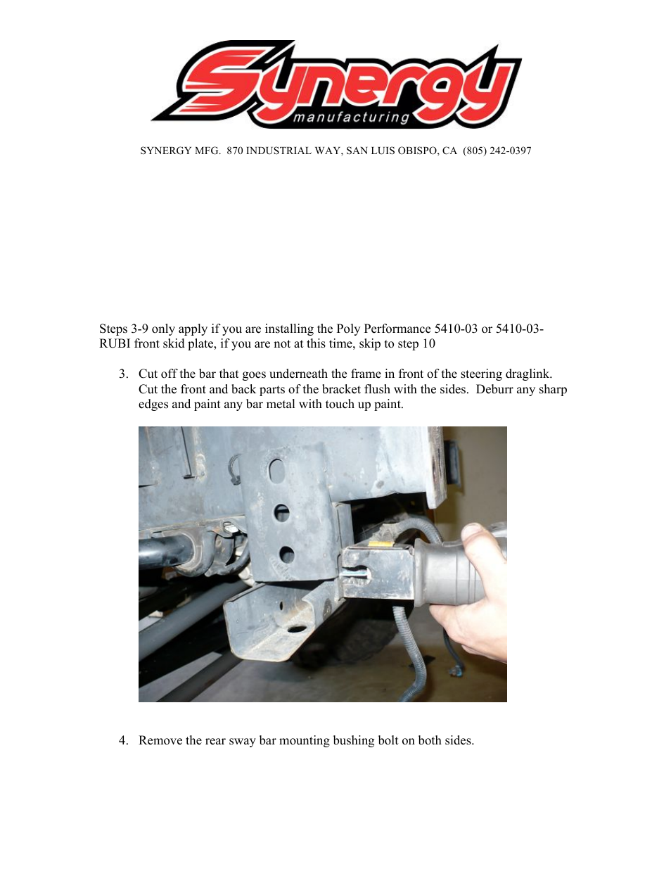 Synergy 5410 - Jeep JK Front Bumper User Manual | Page 2 / 12