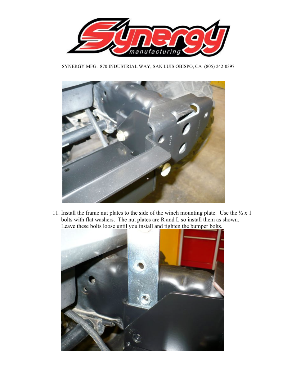 Synergy 5410 - Jeep JK Front Bumper User Manual | Page 7 / 12