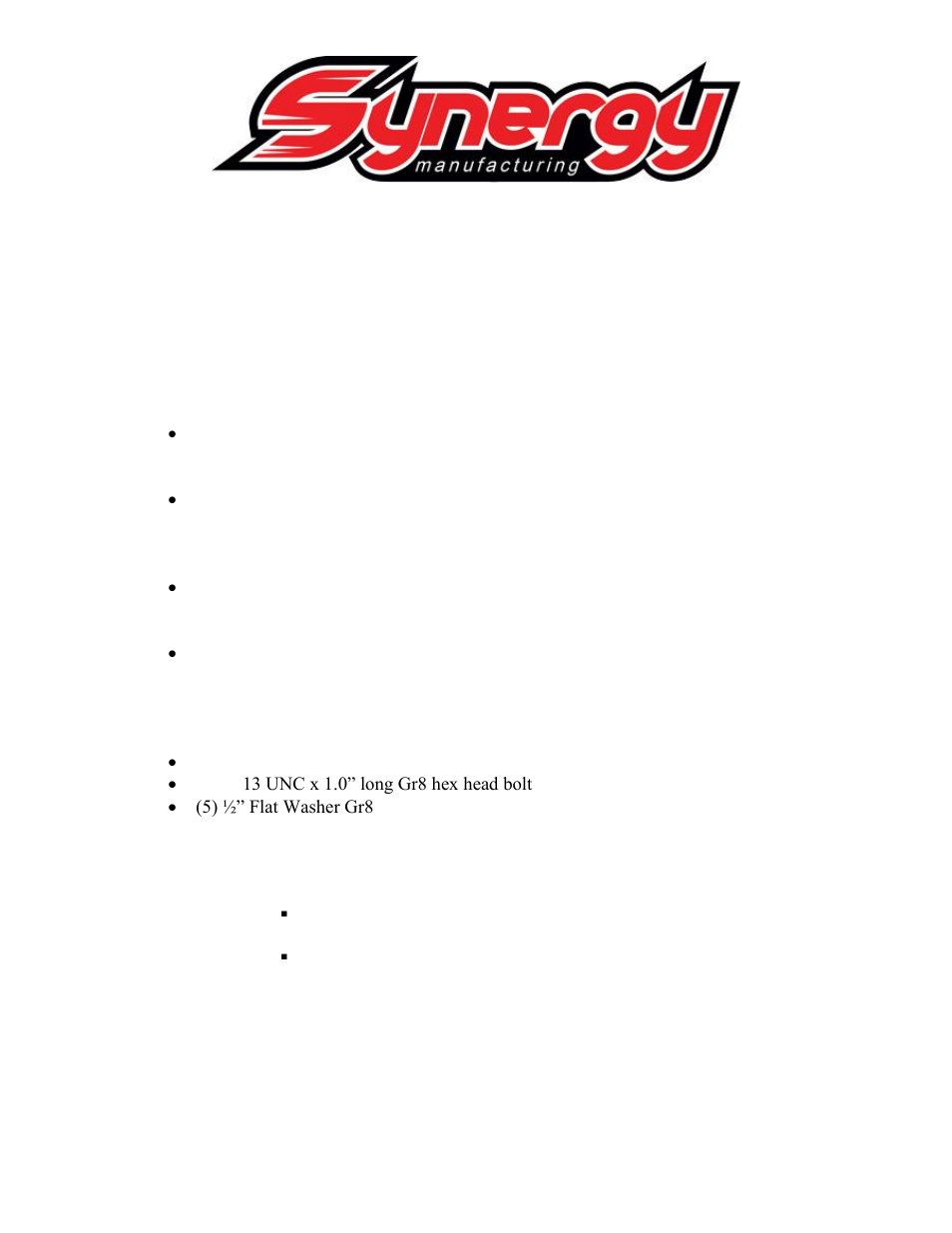 Synergy 5716-01 - JK Diesel HD Transmission Cross Member 07+ User Manual | 7 pages