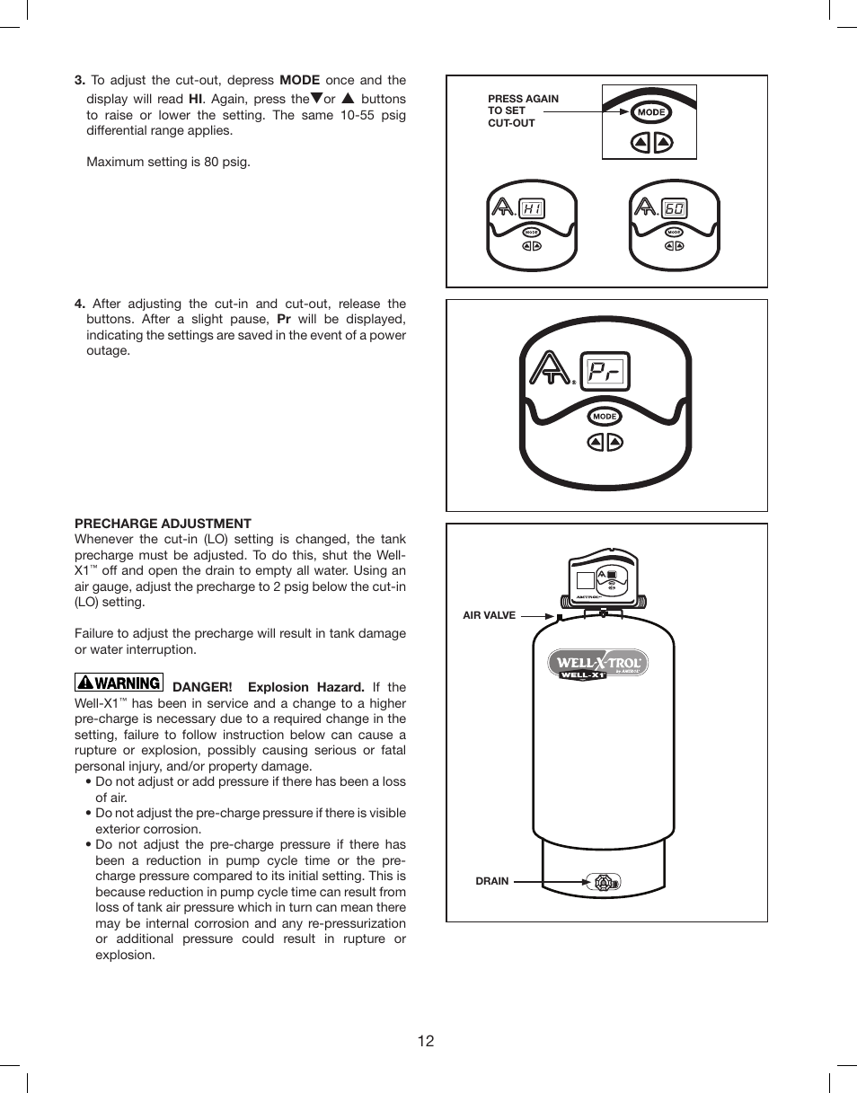 Amtrol WELL-X1 User Manual | Page 12 / 16