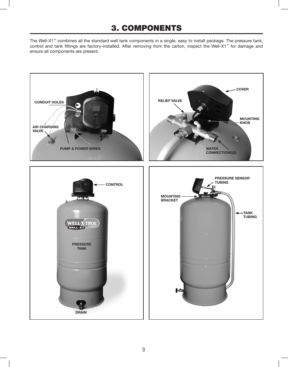 Components | Amtrol WELL-X1 User Manual | Page 3 / 16