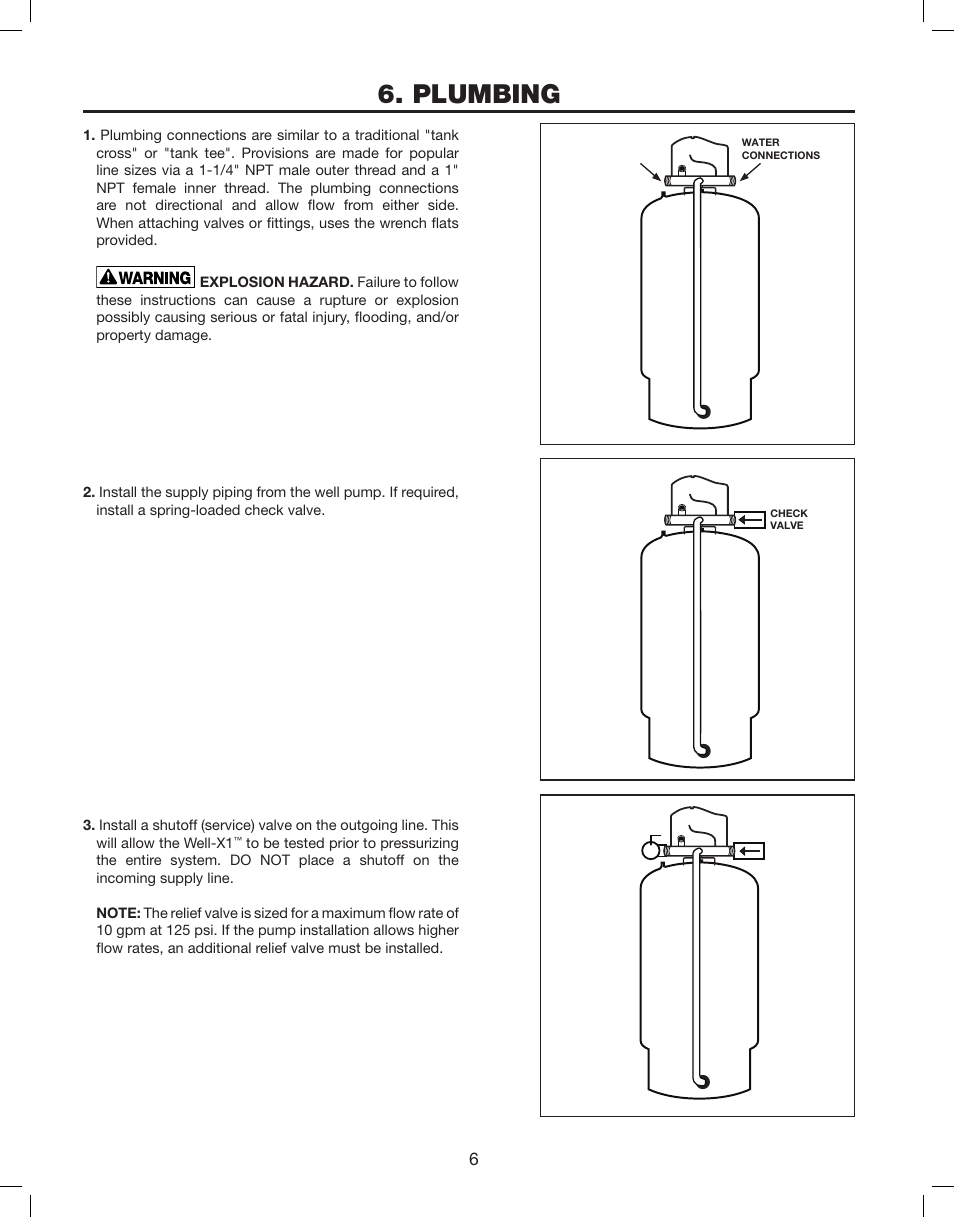 Plumbing | Amtrol WELL-X1 User Manual | Page 6 / 16