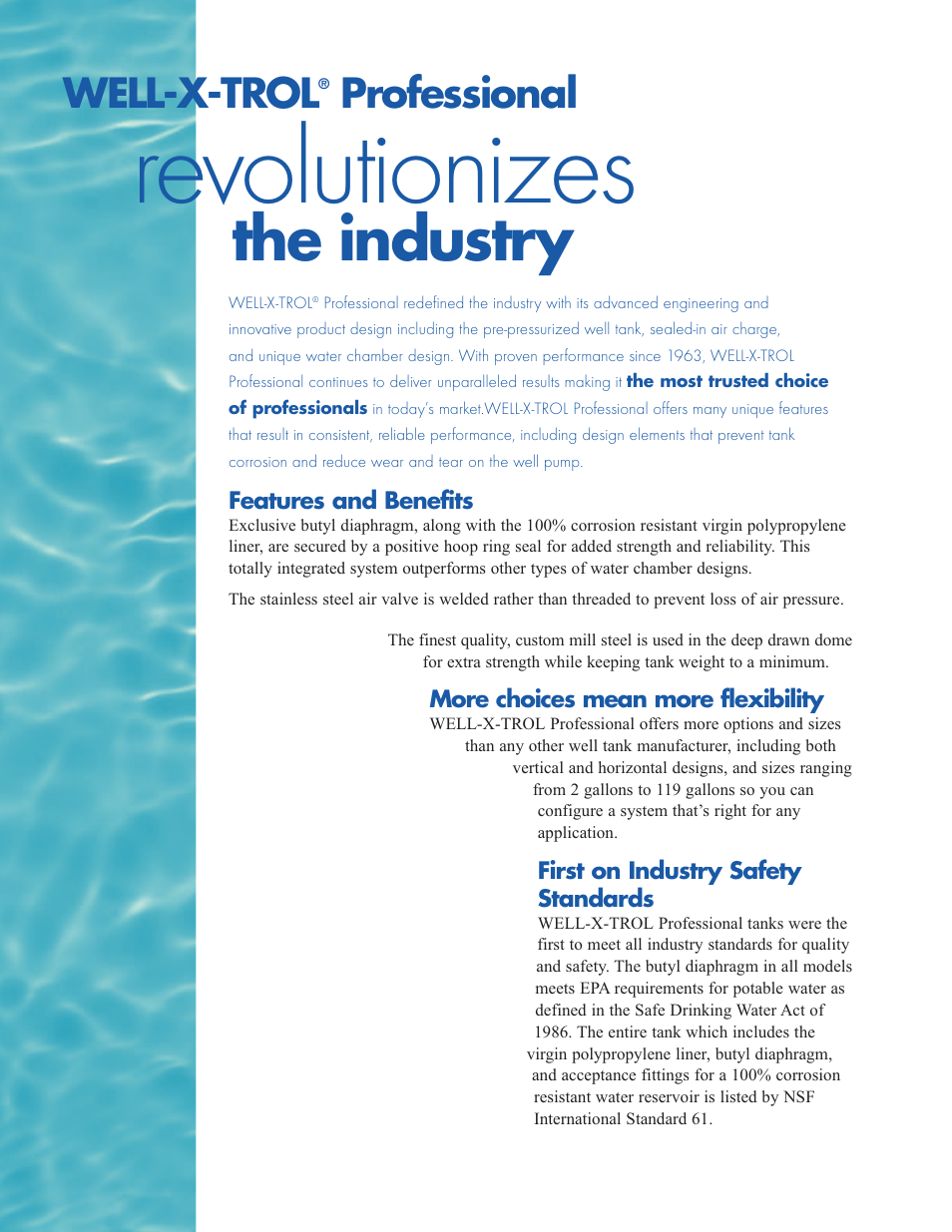 Revolutionizes, The industry, Well-x-trol | Professional | Amtrol Pre-Pressurized Water System Tanks WELL-X-TROL User Manual | Page 2 / 8
