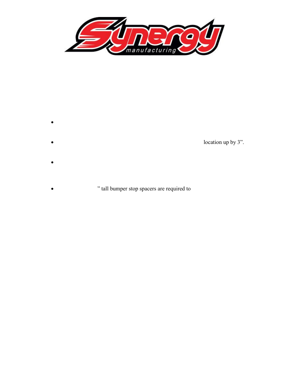 Synergy 8012-13 - Jeep JK Weld-On Front Track Bar Bracket User Manual | 11 pages