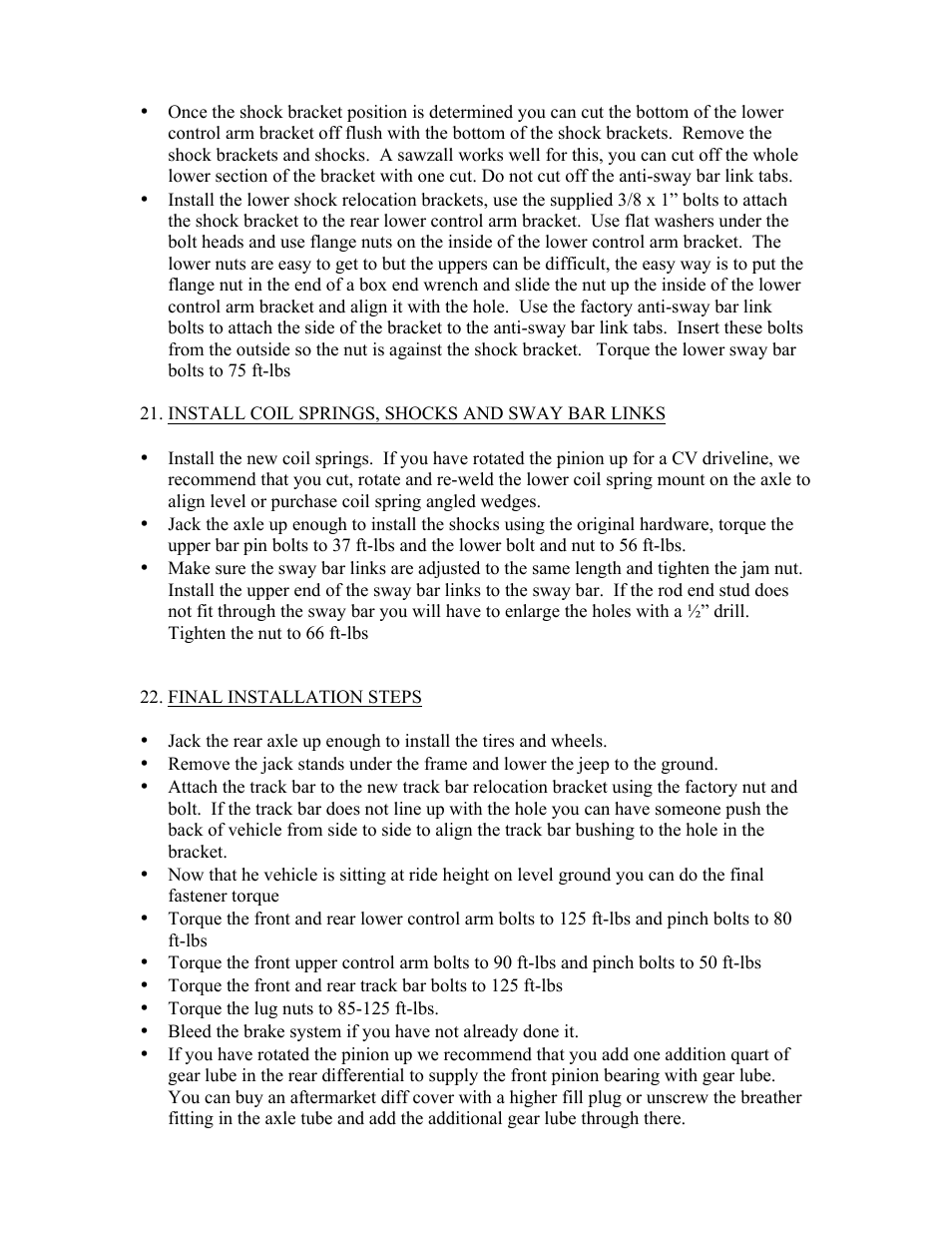 Synergy 8023-X - Jeep JK Synergy Stage 3 Suspension System User Manual | Page 16 / 17