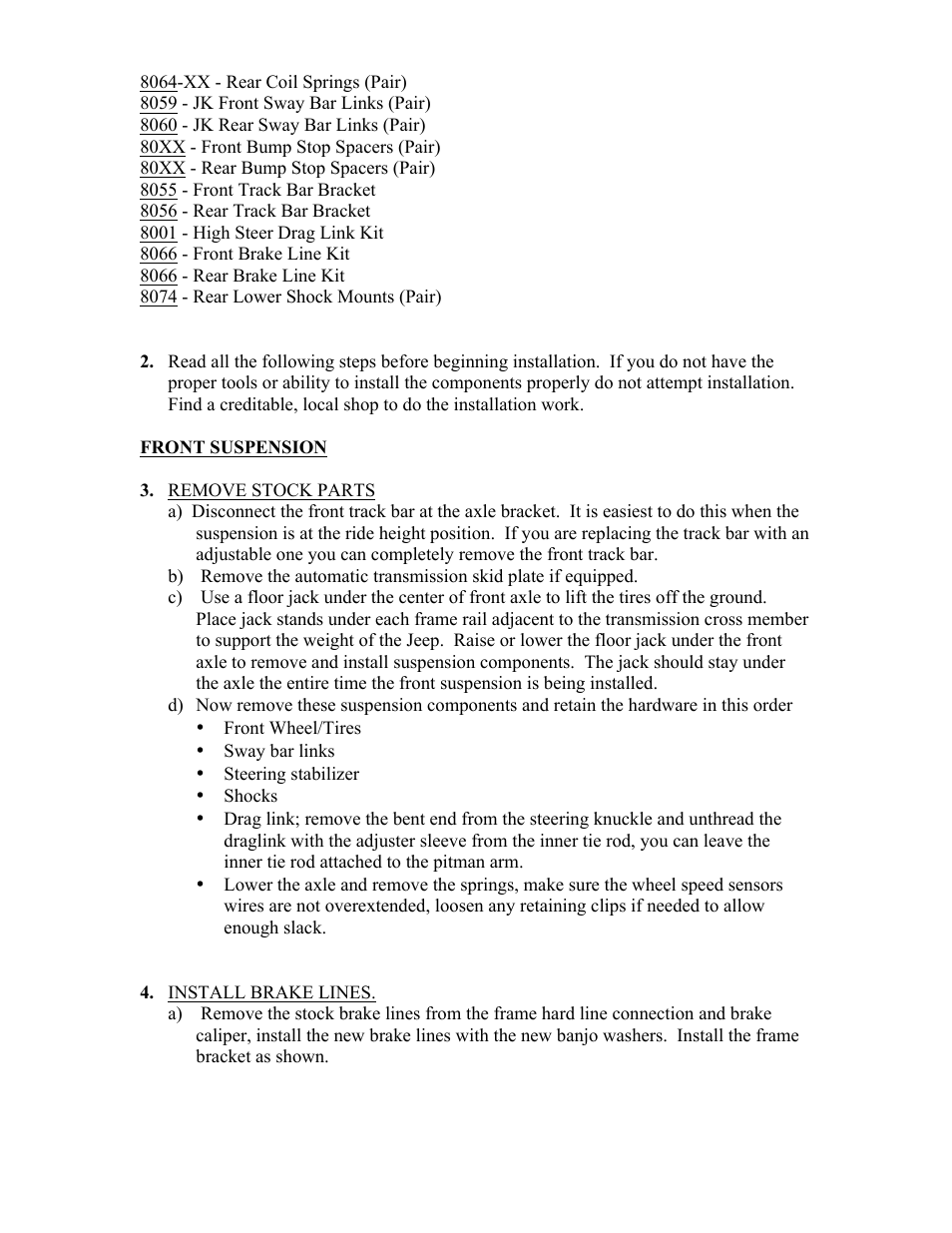 Synergy 8024-30/8024-40 - JK Synergy Stage 4 Long Arm System User Manual | Page 2 / 28