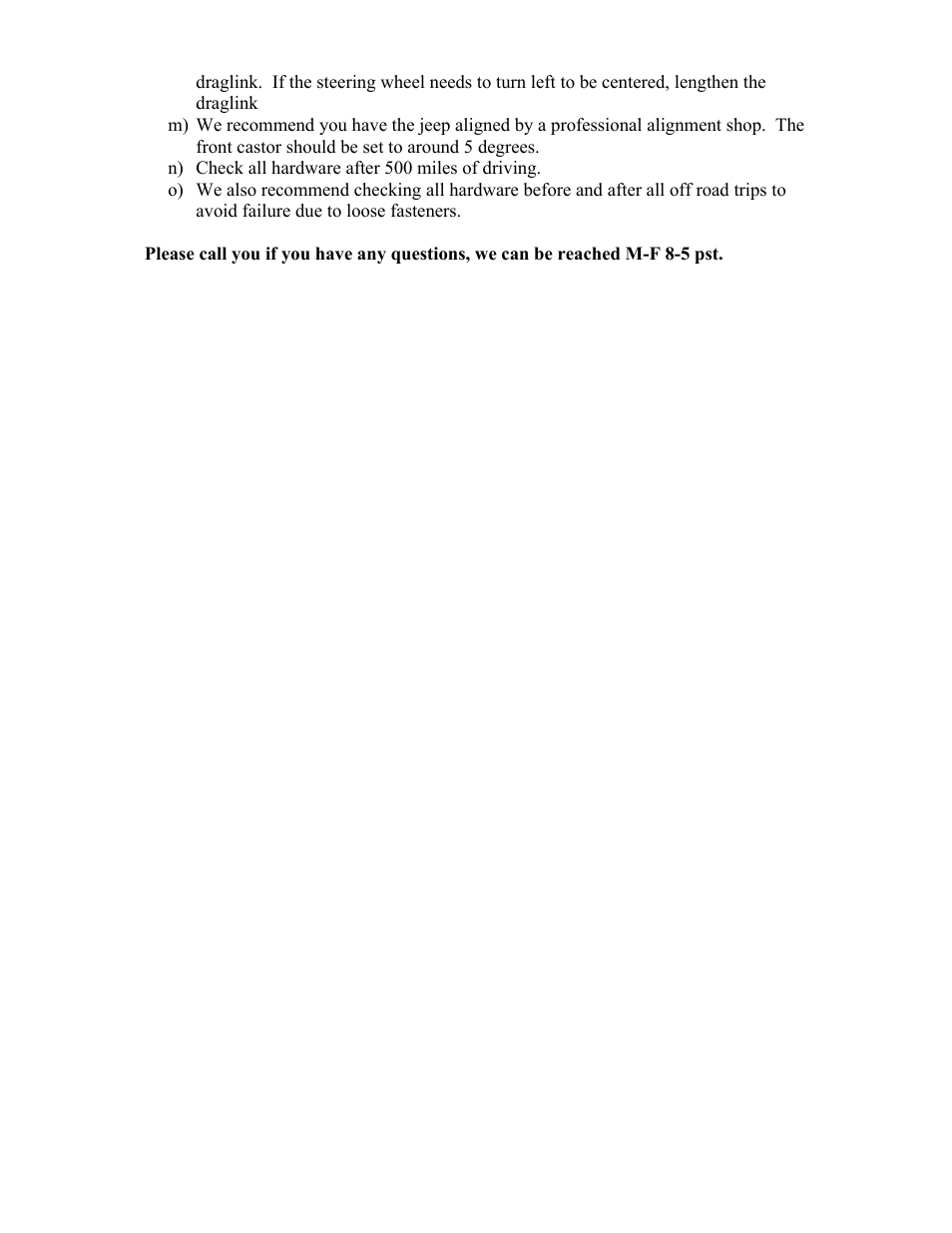 Synergy 8024-30/8024-40 - JK Synergy Stage 4 Long Arm System User Manual | Page 28 / 28